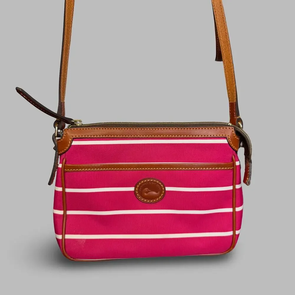 Dooney & Bourke Eastham Crossbody Pouchette Pink Stripe Bag